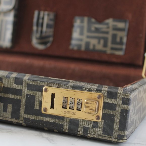 Rare Vintage Fendi FF Zucca Pattern Briefcase Bag - Picture 9 of 9